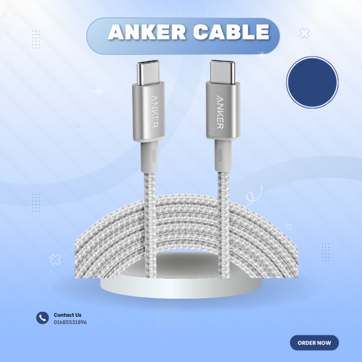 Anker A8756 100W Nylon Braided Charging Cable USB-C to USB-C
