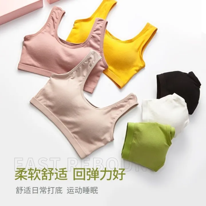 Pure%20Cotton%20One-Piece%20Chest%20Wrap%20Girl's%20Underwear%20Student%20Wireless%20Push%20up%20Tube%20Top%20Spaghetti%20Straps%20Exercise%20Vest%20New%20Bra%20-%20Image%204
