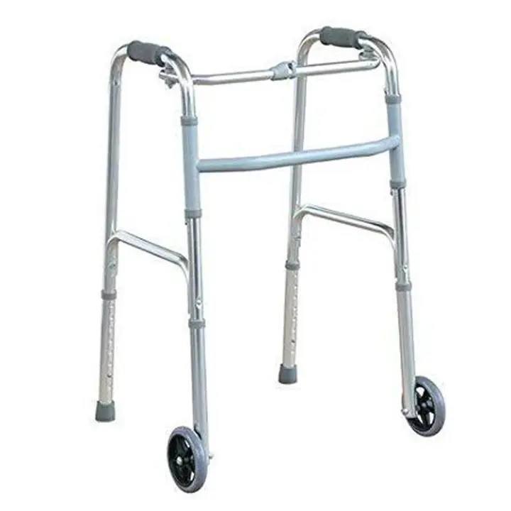 Portable Light Weight Height Adjustable Foldable Walker for Men Women Adults Patients & Old age People