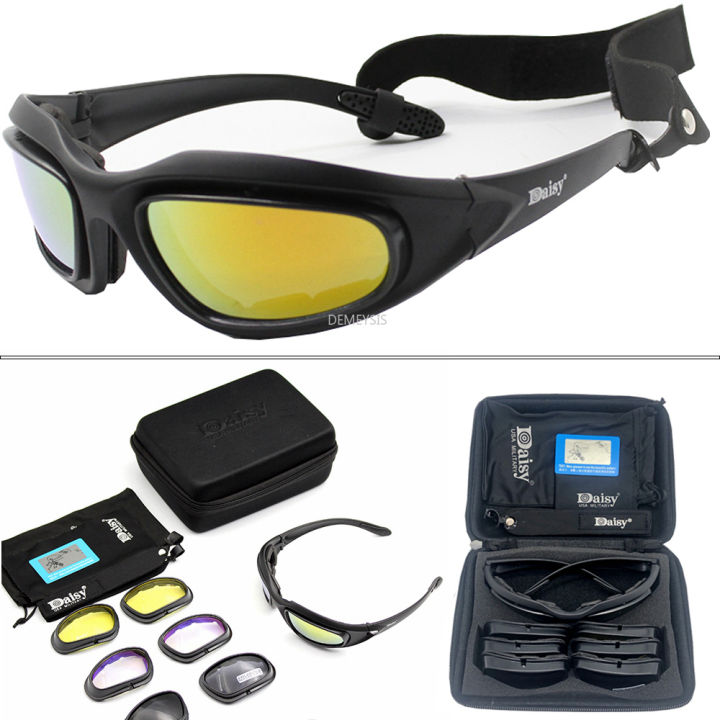 【New and Improved】 Daisy Polarized Tactical Sunglasses Men Airsoft Glasses UV400 Protection Military Desert Hiking
