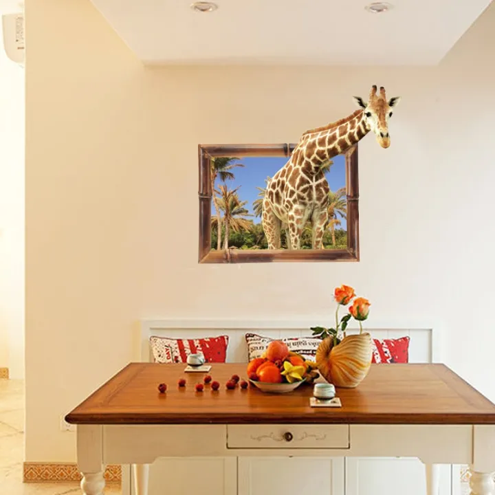 Cartoon%203D%20Vivid%20Wall%20Stickers%20For%20Kids%20Rooms%20Art%20Mural%20Poster%20Giraffe%20For%20Home%20Decor%20bedroom%20Wall%20Decals%20-%20Image%205