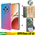 BLKNAIM 5-in-1 NEW For OPPO Reno 12F case Anti-fall Color phone case +2PCS Matte Ceramic Film +Carbon Fiber Back Film +Lens Film.