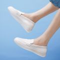 Nurse Shoes Women's Soft Bottom Breathable Not Tired Feet Deodorant and Non-Slip White Shoes Summer Flat Bottom Comfort Medical Care Shoes for Work.