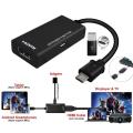 RD Type C & Micro USB Male to HDMI Female Adapter Cable for Cellphone Tablet TV. 