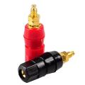 1-Pair SPEAKERS Terminal Banana 4mm Jack Plug Socket Connector Binding Post For Amplifier Speaker Terminal In-Wall Plate Red & Black Sockets Connectors Cables . 