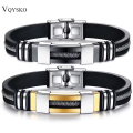 Stainless Steel Bracelet Men'S Wrist Band Black Link Punk Wrist Stylish Gifts - Elevate Style Stainless Steel Bracelet Designed For Men.