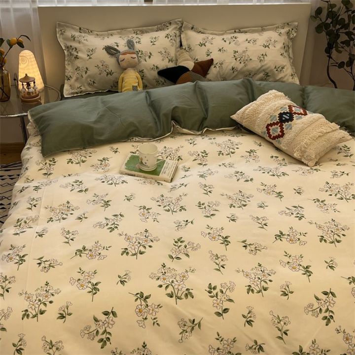 Black%20cartoon%20briquettes%20fairy%20bed%20sheet%20duvet%20cover%20four-piece%20set%20washed%20cotton%20student%20dormitory%20bed%20single%20three-piece%20set%20-%20Image%206