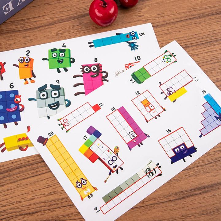 【New and Improved】 1Pcs Numberblocks Stickers Toys Number Blocks ...