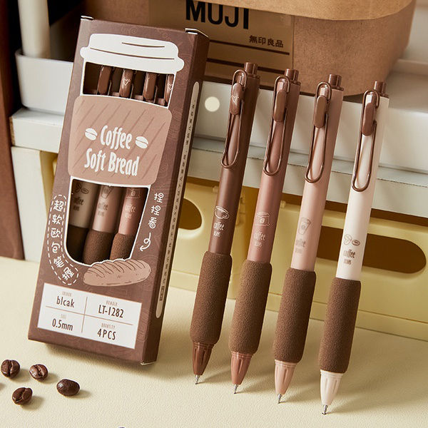 4%20Pieces/Pack%200.5mm%20Coffee%20Series%20Gel%20Pen%20Set,%20Soft%20Touch%20Writing%20Pen,%20Black%20Refillable%20Stationery,%20Office%20Supplies,Student%20-%20Image%208