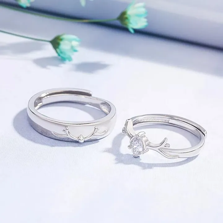 2pcs%20antler%20couple%20ring%20fashion%20simple%20personality%20net%20red%20valentine%20gift%20commemorative%20men%20and%20women%20ring%20-%20Image%203