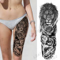Full Sleeve Temporary Tattoos For Women Men Realistic Skulls Roses Tigers Lions Tattoo Stickers Thigh Waterproof Tatoos. 