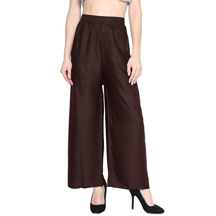 Cotton%20Plain%20Plazo%20for%20Women%20-%20Black%20-%20Image%202