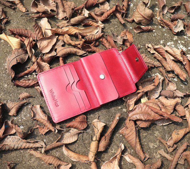 WhiteHat "Reizu" Multifunctional Card Holder and Mini Wallet-Red Wine Color