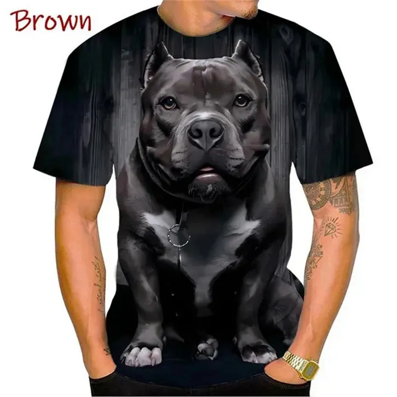 Fierce Bulldog boxing T shirt men cool design 3D bully Pitbull