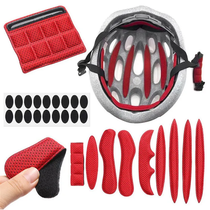 1Set Universal Bike/Motorcycle Helmet Inner Padding Kit Lining Sponge Pad Bicycle Replacement Helmet Pads Set with Insect Net Huiye