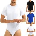 Bodysuit Pajamas Bodybuilding Short Sleeve Men Nighty Romper Men One Piece Underwear Romper.