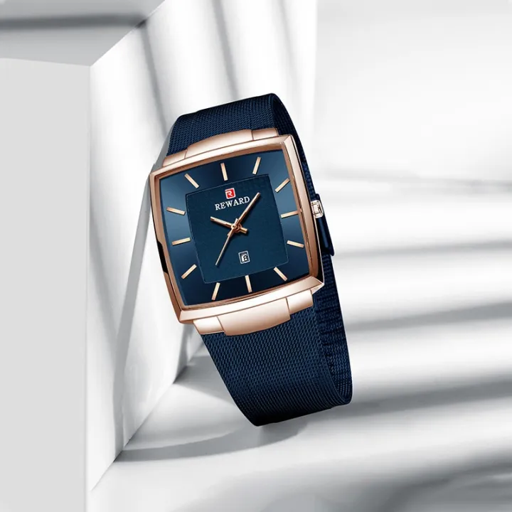 REWARD%20Men's%20Wrist%20Watches%20Luxury%20Business%20Man%20Wristwatch%20Date%20Timer%20Timepieces%20Alloy%20Classic%20Mesh%20Square%20Quartz%20Watch%20for%20Men%20-%20Image%205