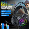 Gaming Headset Stereo Surround Bass Headset Computer Gaming Console with Microphone RGB Illuminated Headset.