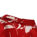 Men Clothing Blouse Summer New Flower Print Vintage Short Sleeve Hawaiian Shirt Fast Drying Casual Beach Shirts Tops Red Unisex.