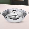 Shabu Shabu Hot Pot with Handles Clear Lids Tabletop Two Meal Pot Mandarin Duck Pot for Travel 36cm.