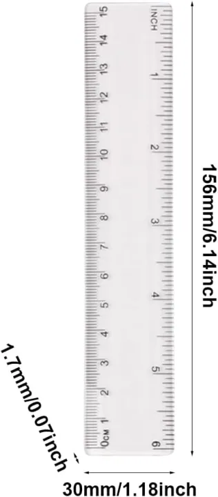 2pcs%20Clear%20Transparent%20Straight%20Shatter%20Resistant%20Ruler,%20Measuring%20Tool%20for%20Students%20&%20Office%206%20inch(15cm)%20-%20Image%206