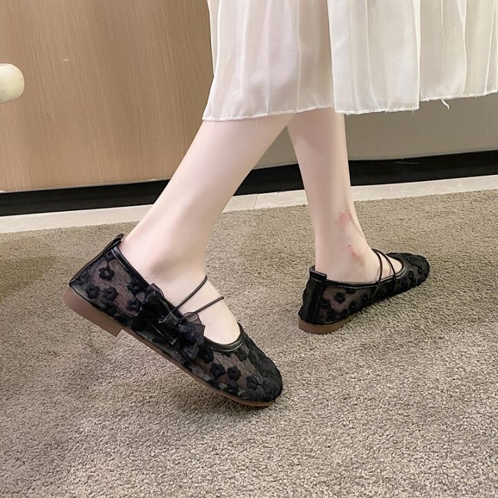 Loafers%20Mesh%20Yarn%202022%20New%20Summer%20Hollow%20Breathable%20Shoes%20Fashion%20Casual%20Lace-up%20Bow%20Ladies%20Flat%20Shoes%20-%20Image%204