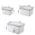 Kitchen Refrigerator Storage Box Sealed Food Organizer Ginger Garlic Onion Container with Removable Drain Plate.