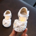 Girls' Half Sandals Spring/Summer 2021 New Korean Edition Bow Princess Baby Children's Soft Sole Fashion Single Shoes. 