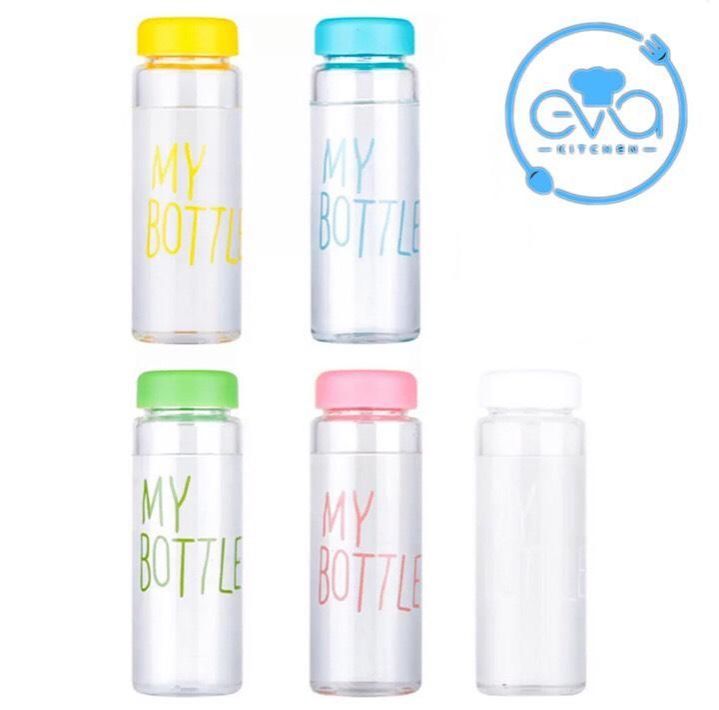Water Bottles Combo 5 Bình Thủy Tinh Đựng Nước My Bottle 500 Ml Kiểu Dáng Nhỏ Gọn Nắp Đậy Chống Tràn