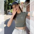 European and American Short Sleeve T Women's Summer T-shirt 2023 New Hot Girl Korean Style Slim Fit Short Exposed Navel ins Red Coat Tide. 