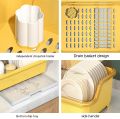 Dish Drainer Rack Dust-proof Plate Drying Rack with Lid drain rack Tableware Storage Box for Chopsticks Kitchen Organizer. 