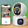 Dual Lens & Dual Screen,smart Security Camera,1080p Hd V380 WiFi IP CAMRA. 