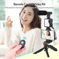 AY-49 Phone Vlog Tripod Vlogging Kits Live Selfie Fill Light Integration with Remote Control Microphone Light Light. 