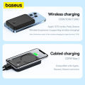 Baseus Magsafe 10000mAh Magnetic Wireless Fast Charge Power Bank for iPhone 15/14/13/12 Series, Black.