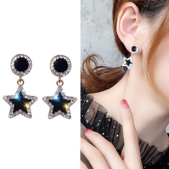 Delicate AAA Zircon  Alloy Star/Round/Square Earrings Women Korean New