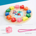 Wooden Clock Puzzles Time Learning Shape Sorting Color Game Early Education Math Set Kid Jigsaw Play Tool Preschool Toddler Toy. 