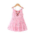 GC Girls Beach Dress Summer Sleeveless Bohemian Floral Printing Princess Dress For 1-7 Years Old Children. 