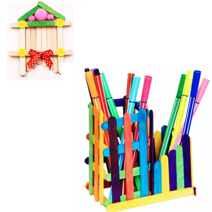 50pcs%20Colorful%20Hand%20Crafts%20DIY%20Wooden%20Sticks%20Popsicle%20Mold%20Ice%20Cream%20Sticks%20Art%20Creative%20Educational%20Toys%20For%20Children%20Kids%20Baby%20-%20Image%205