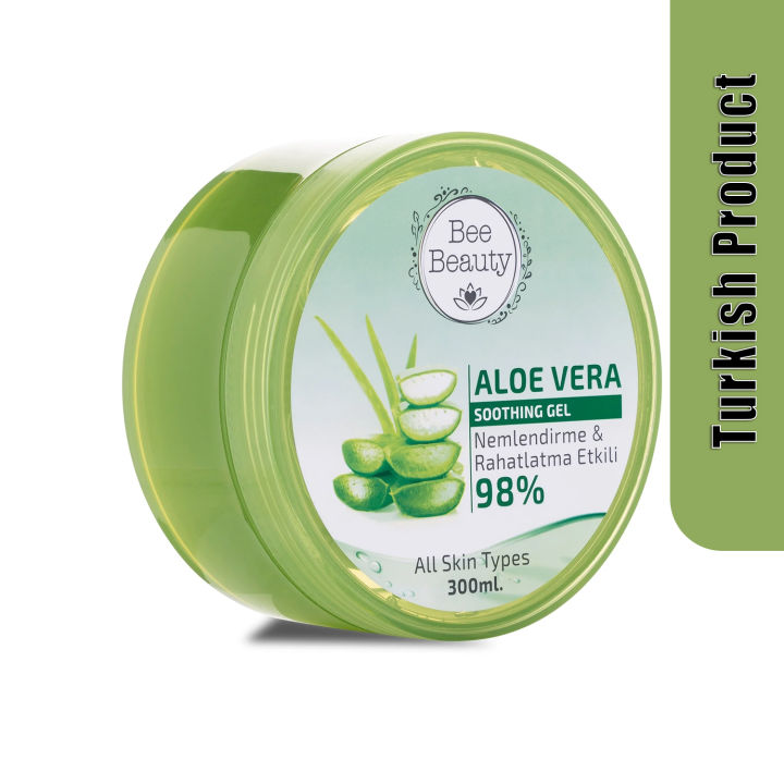 Bee Beauty Aloe Vera Soothing Gel Moisturizing and Soothing Effective 98% Turkish Product 300ml