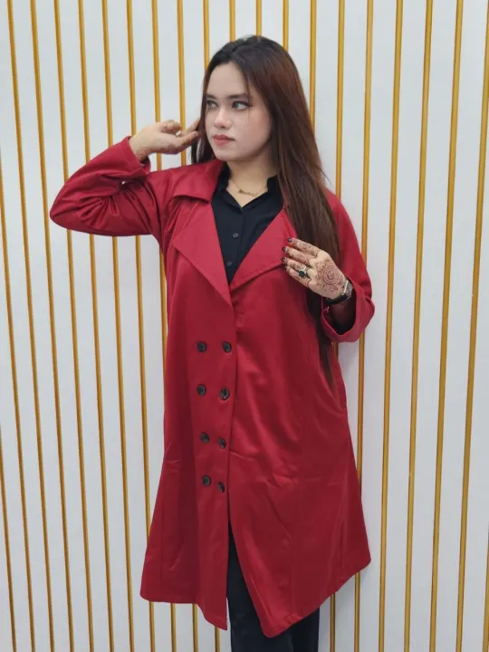 Women%20Jacket%20Stylish%20Fall%20Winter%20Women's%20Overcoat%20Trendy%20Solid%20Color%20Turn-down%20Collar%20Long%20Sleeve%20Cardigan%20with%20Belted%20Button%20Closure%20Mid%20Length%20Loose%20Lady%20Coat%20-%20Image%205