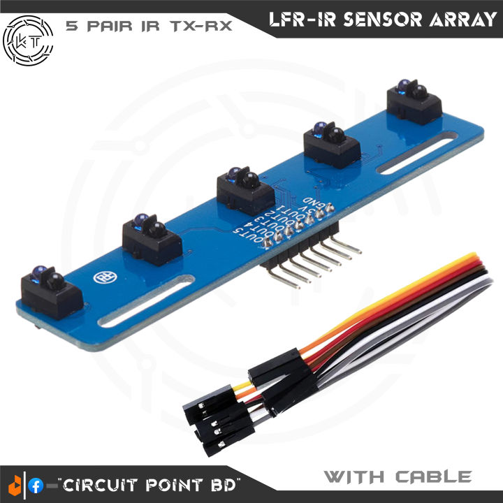IR Sensor Array 5 Channel(Tx-Rx) or line Following Robot(LFR) Sensor for Arduino and Robo Car Project.