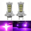 2pcs car 4014 92smd led fog light H7 pink purple light.