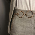 Fashion Circle Metal Chain Belt Women Gold Silver Round Alloy Belt With Long Tassel Female Waistband For Dress.