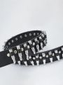 Bullet Studded Belt Punk Rock Gothic Grunge Stylish with Metal Buckle Artificial Bullet. 
