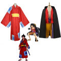 Anime One Piece Cosplay Costume Straw Hat Boy Country Monkey D. Luffy Clothes Christmas Party Carnival Adult Kids Shorts Kimono.