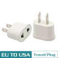 Universal EU To US Plug Euro Europe To USA Travel Wall AC Electrical Power Charger Outlet Adapter Converter 2 Socket Input Pin.