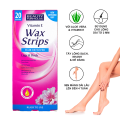 Vitamin E Hair Removal Wax Strips For Legs & Body - 20 Strips.