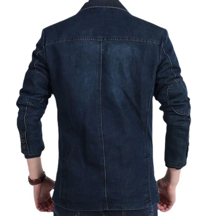 Blazers%20Jacket%20Men%20Casual%20Denim%20Slim%20Pocket%20Splicing%20Coat%20Men's%20Long%20Sleeve%20Single-Breasted%20Turn-down%20Collar%20Blazers%20Jacket%20-%20Image%202