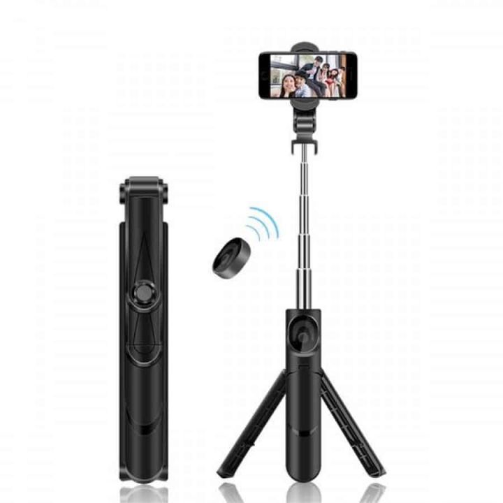 Xt02Bluetooth Extendable Selfie Stick with Wireless Remote for Making TikTok, Vlog Videos and Tripod Stand Selfie Stick for for Mobile and All Smart Phones-b Arham Gedget