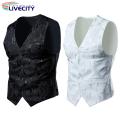 Business Waistcoat Sleeveless Plus Size Vintage Men Vest Coat.